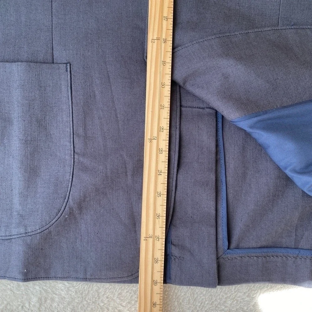 Paul Jones PJ Linen Blend Blazer Sport Coat Men 2XL Navy Coastal Preppy Jacket
